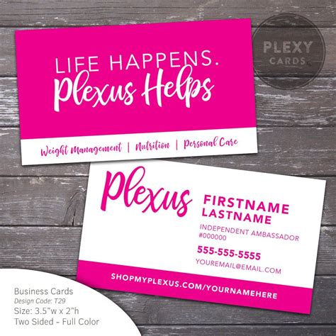 vistaprint plexus business cards.